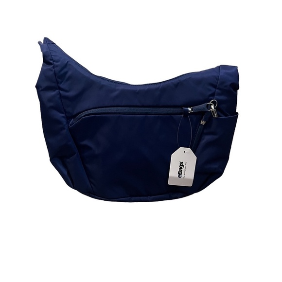 NWT Pacsafe City safe Cx Crossbody Blue Anti Theft Crossbody Moonshape Bag - Picture 3 of 16